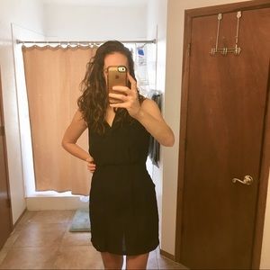 Black sexy dress with V neck